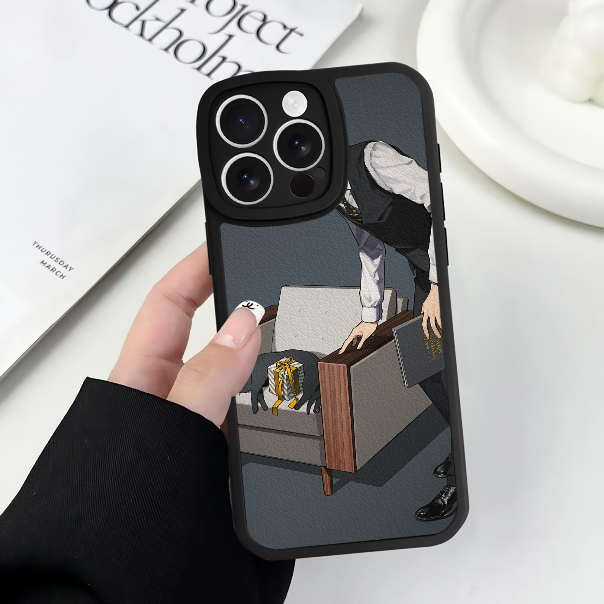 （画像用） ハイキュー!! Haikyu!! 【iPhone 16シリーズ対応】シリコンスマホケース（レザー調） 材質：シリコン